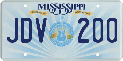 MS license plate JDV200