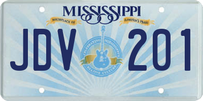 MS license plate JDV201
