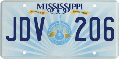 MS license plate JDV206