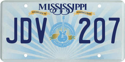 MS license plate JDV207