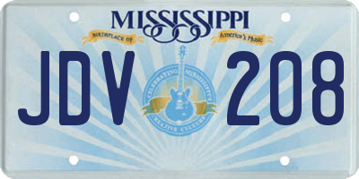 MS license plate JDV208