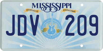 MS license plate JDV209