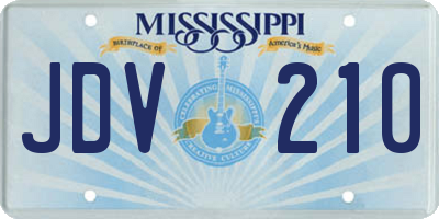MS license plate JDV210