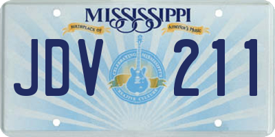 MS license plate JDV211
