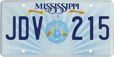 MS license plate JDV215