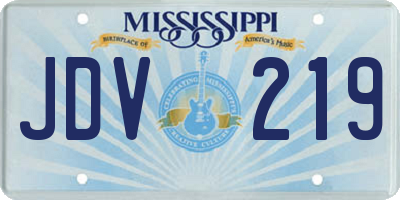 MS license plate JDV219