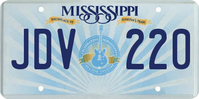 MS license plate JDV220