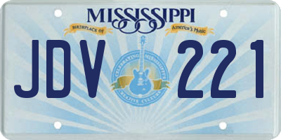 MS license plate JDV221