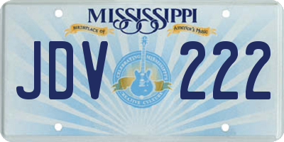 MS license plate JDV222