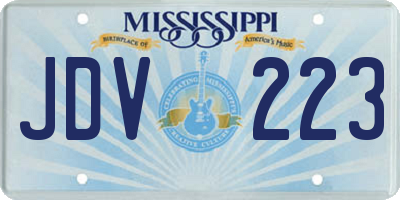 MS license plate JDV223