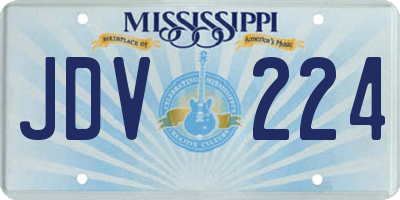 MS license plate JDV224