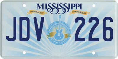 MS license plate JDV226