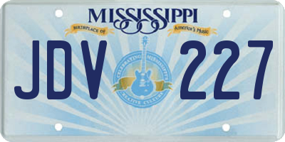 MS license plate JDV227