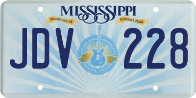 MS license plate JDV228