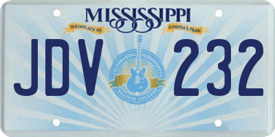 MS license plate JDV232