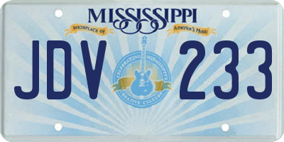 MS license plate JDV233