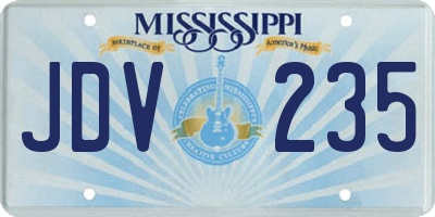 MS license plate JDV235