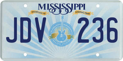 MS license plate JDV236