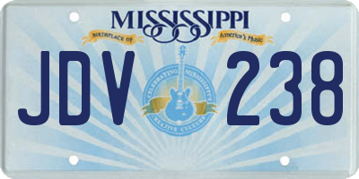 MS license plate JDV238