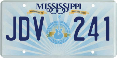MS license plate JDV241