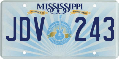 MS license plate JDV243