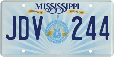 MS license plate JDV244