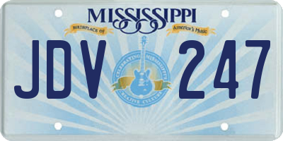 MS license plate JDV247