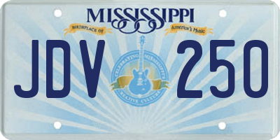 MS license plate JDV250