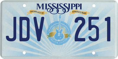 MS license plate JDV251