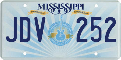 MS license plate JDV252
