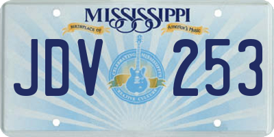 MS license plate JDV253