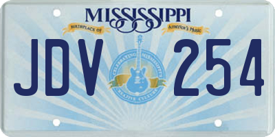 MS license plate JDV254
