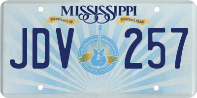 MS license plate JDV257