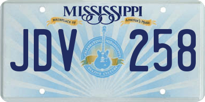 MS license plate JDV258