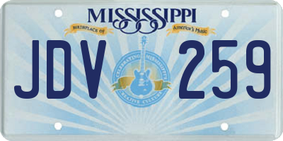 MS license plate JDV259
