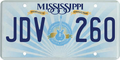 MS license plate JDV260
