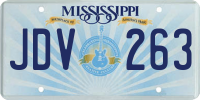 MS license plate JDV263