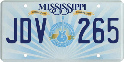 MS license plate JDV265