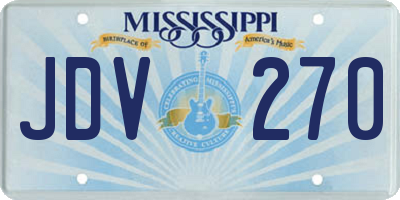 MS license plate JDV270