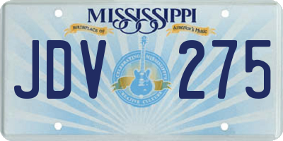MS license plate JDV275