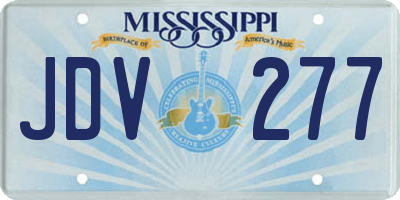 MS license plate JDV277