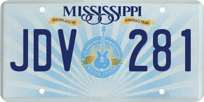 MS license plate JDV281