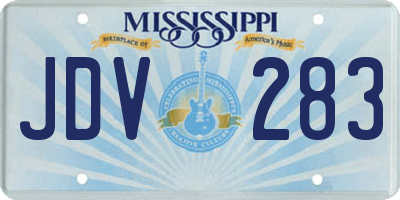 MS license plate JDV283