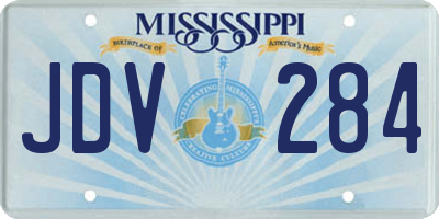 MS license plate JDV284