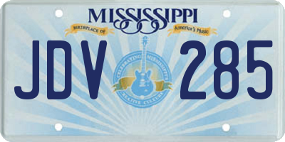MS license plate JDV285