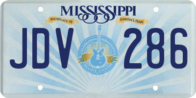 MS license plate JDV286