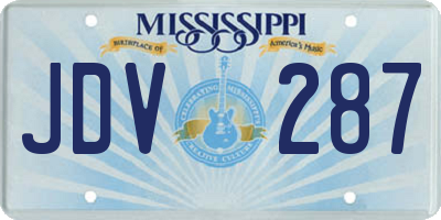 MS license plate JDV287