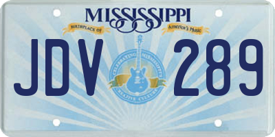 MS license plate JDV289