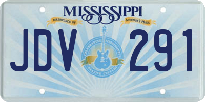 MS license plate JDV291