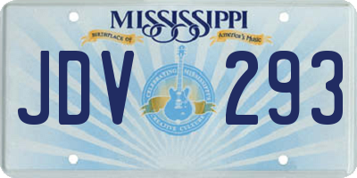 MS license plate JDV293